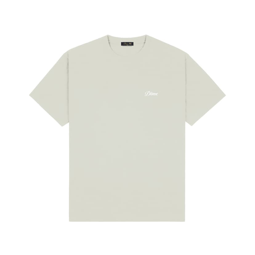 Dime Cursive Small Logo Tee - charcoal