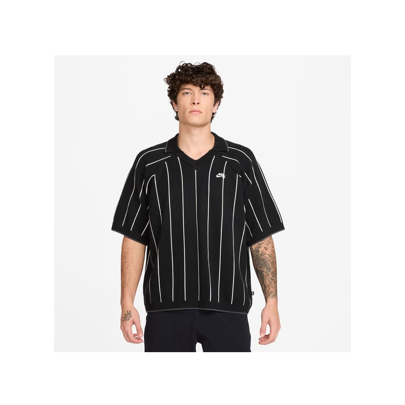 Nike SB Stripe Polo SS - black - white