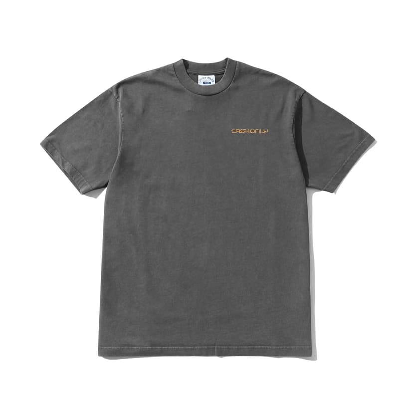 Cash Only Stencil Pigment Dye Tee - washed black