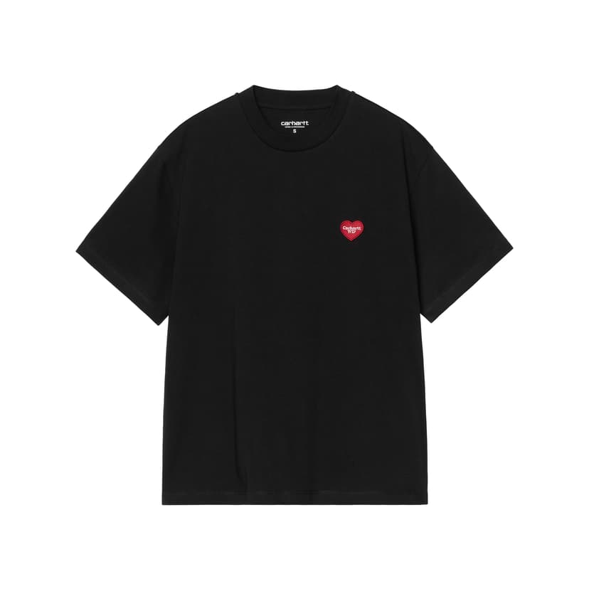 Carhartt WIP ‚W‘ Heart Patch T-Shirt‘ – black - red