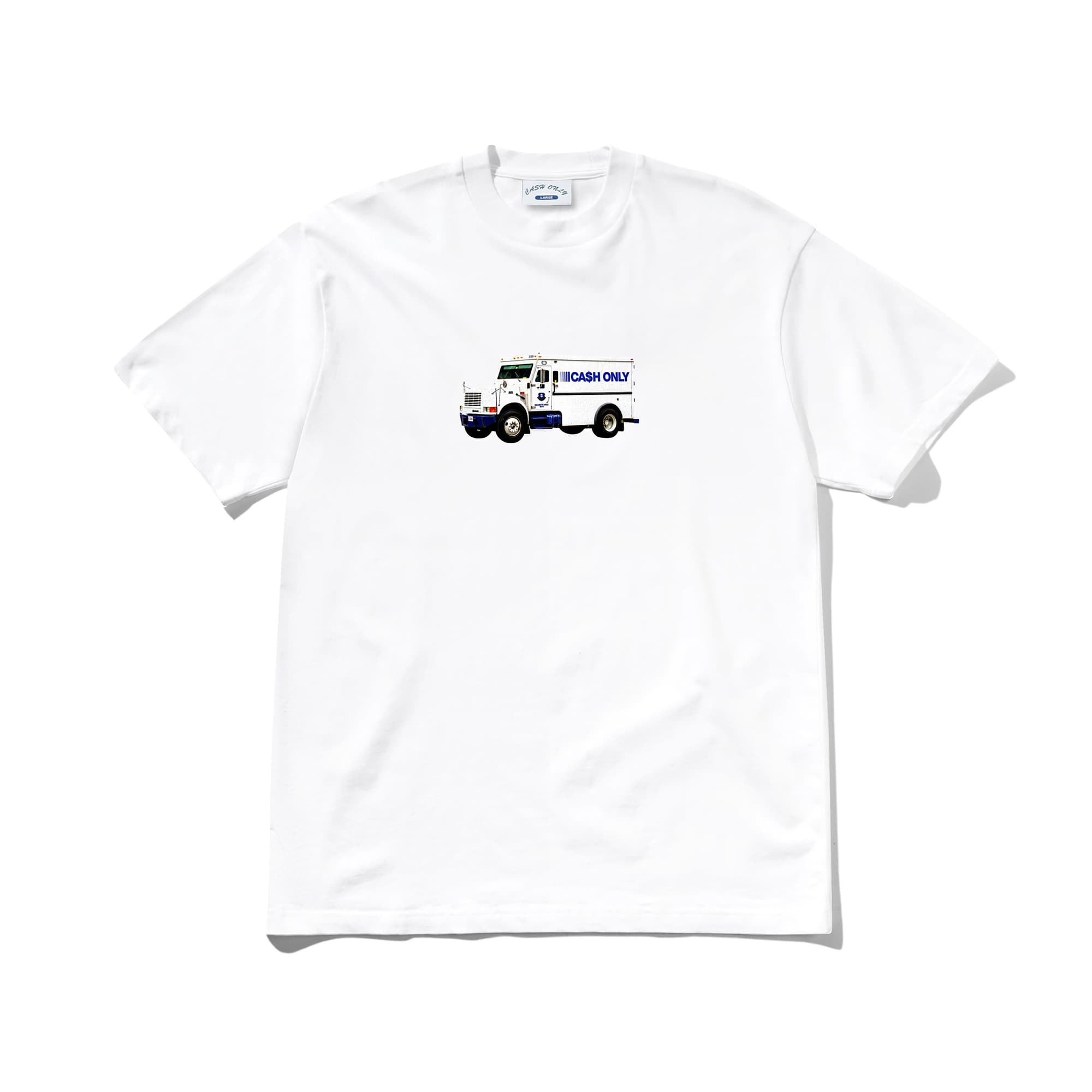 Cash Only Money Truck Tee - white