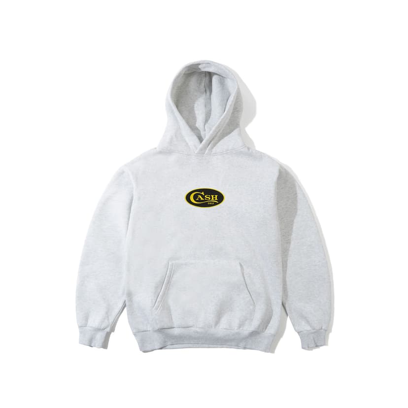 Cash Only Emblem Pullover Hood - ash