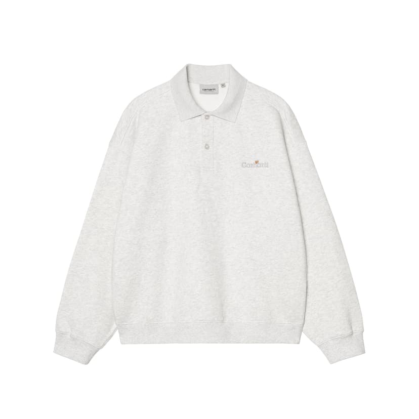 Carhartt WIP Label Polo Sweat - ash heather