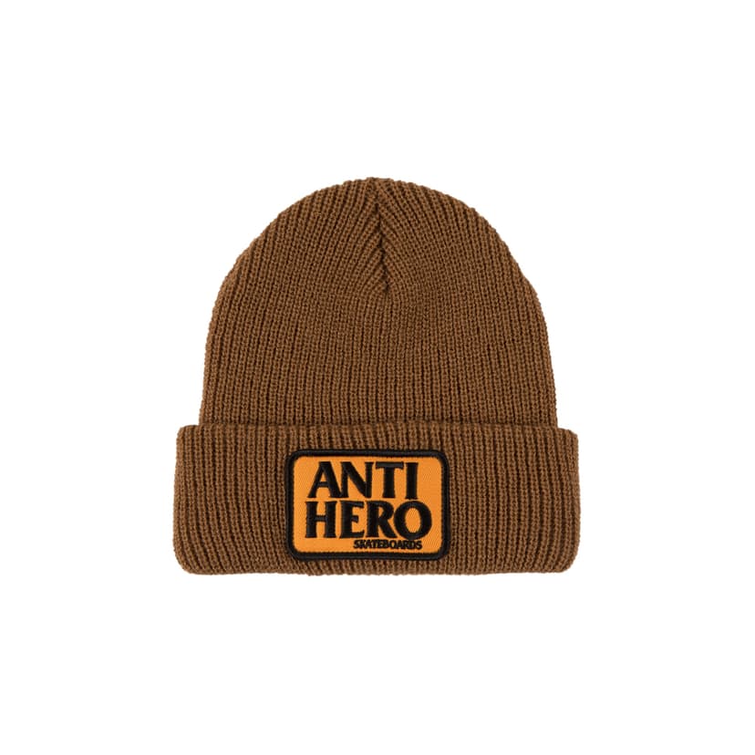 Anti Hero Reserve Patch Cuff Beanie - brown/orange