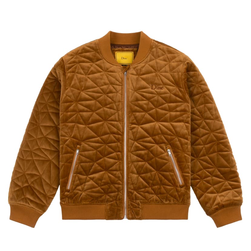 Dime Velour Bomber Jacket - rust