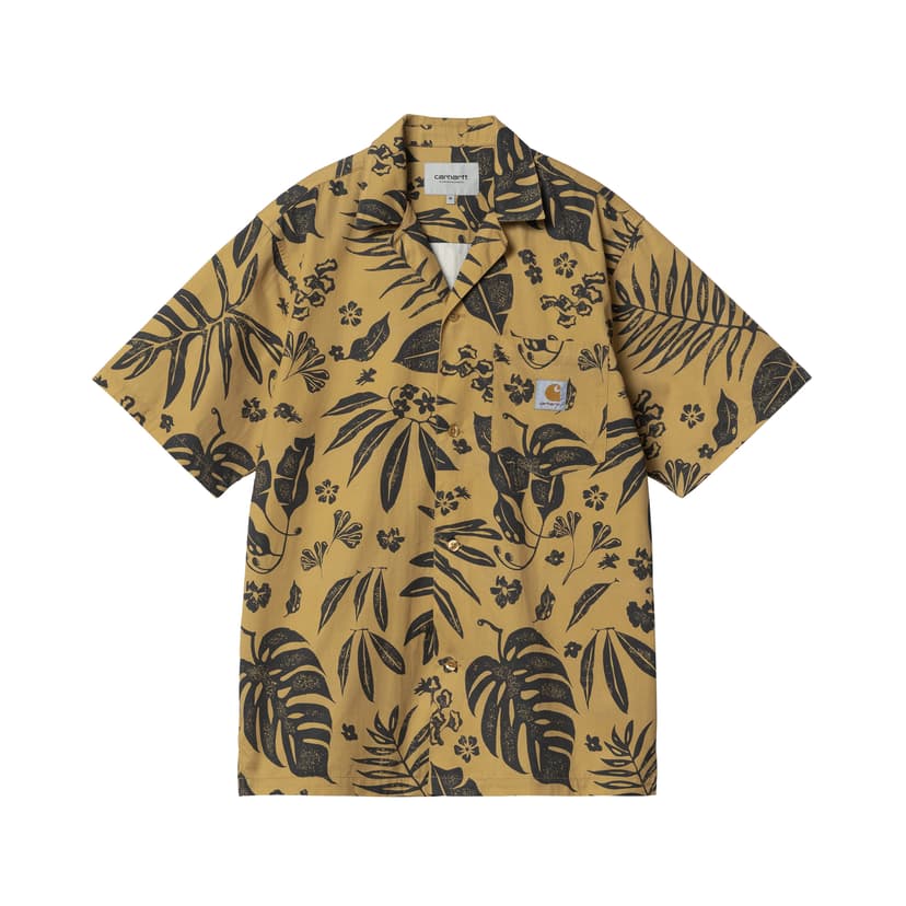 Carhartt WIP Woodblock Shirt - woodblock print / bourbon