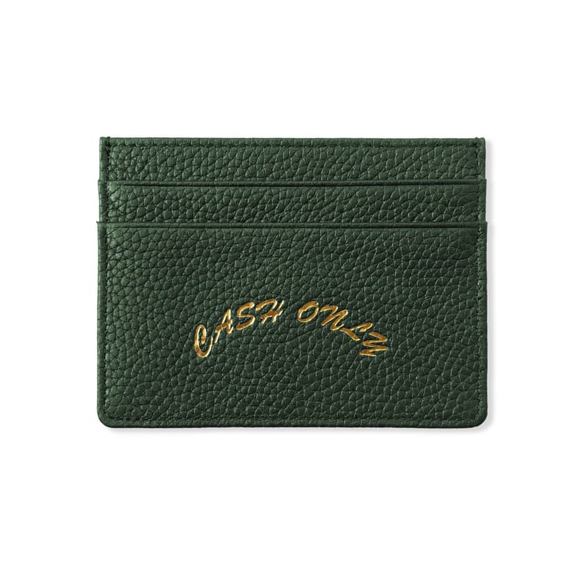 Cash Only Leather Cardholder - emerald