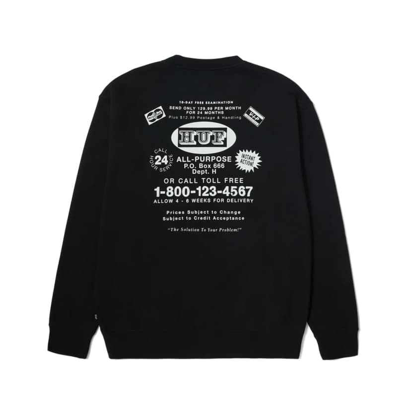 HUF As Seen On TV Crewneck - black