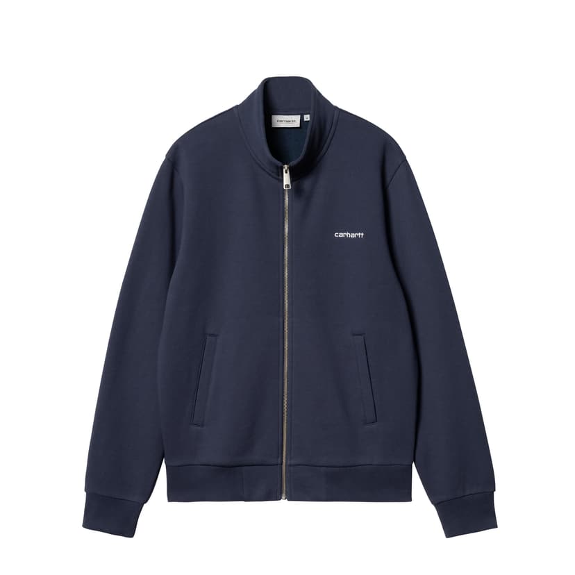 Carhartt WIP Script Embroidery Jacket - airforce blue / white