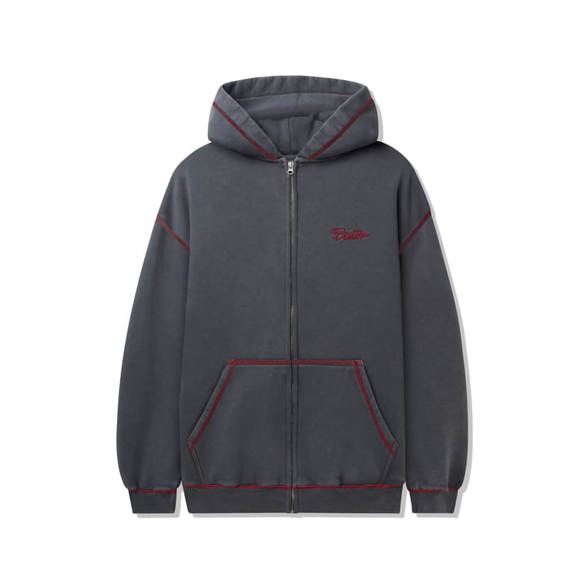 Buttergoods Jive Zip Thru Hood - washed black