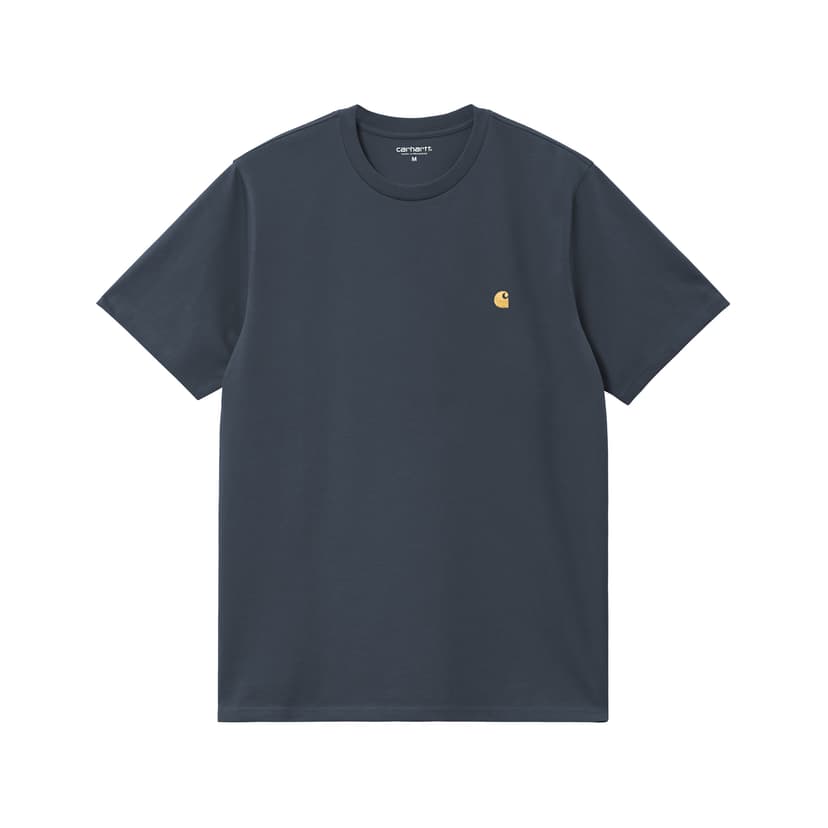 Carhartt WIP Chase Tee - dusky blue / gold