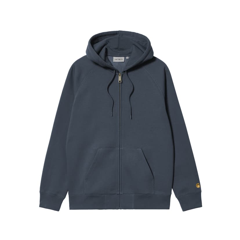 Carhartt WIP Hooded Chase Jacket - dusky blue /gold