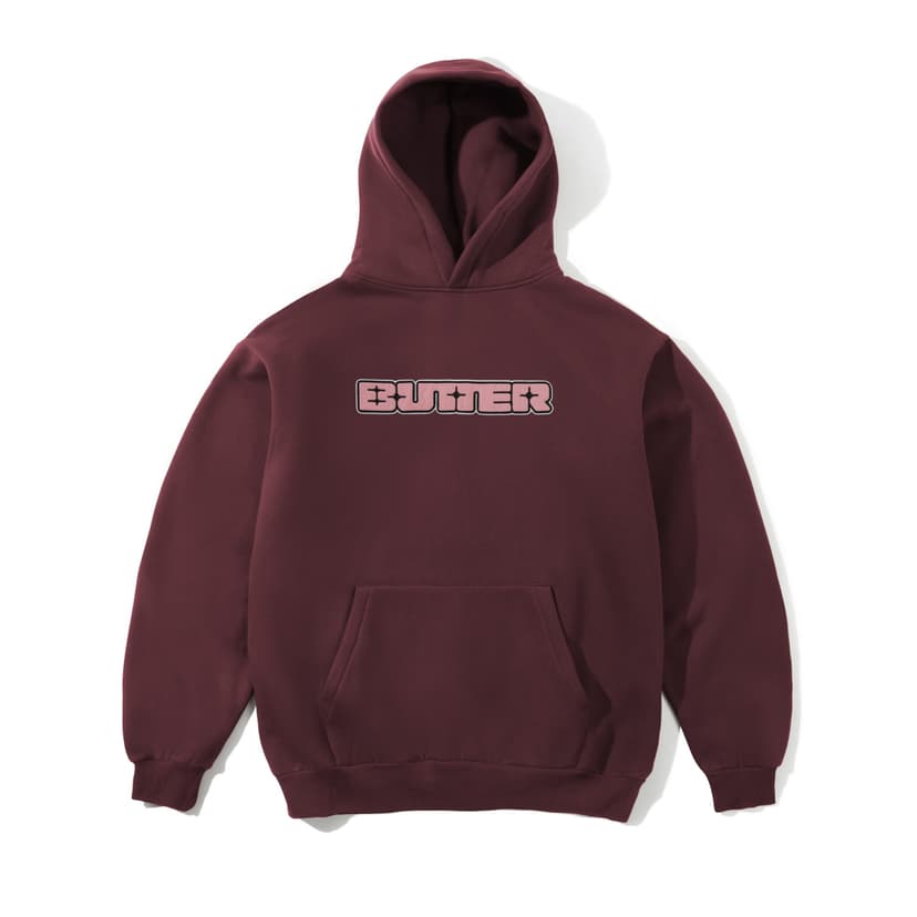 Buttergoods Glint Nylon Applique Pullover Hood - burgundy