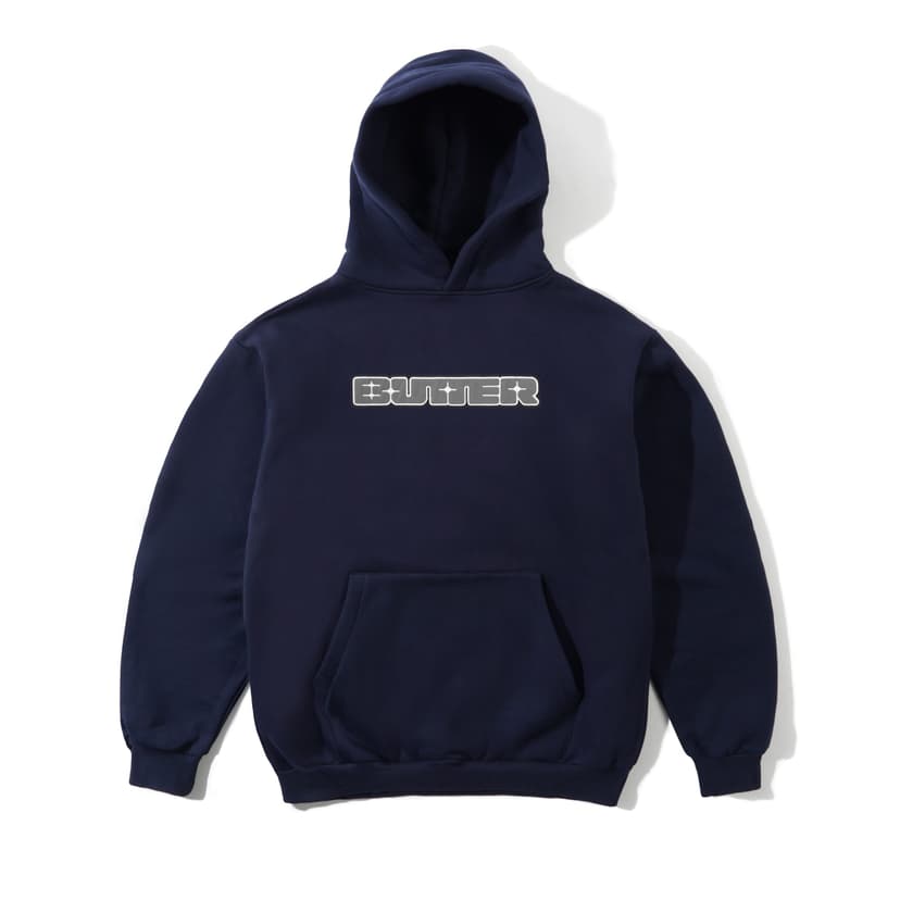 Buttergoods Glint Nylon Applique Pullover Hood - navy