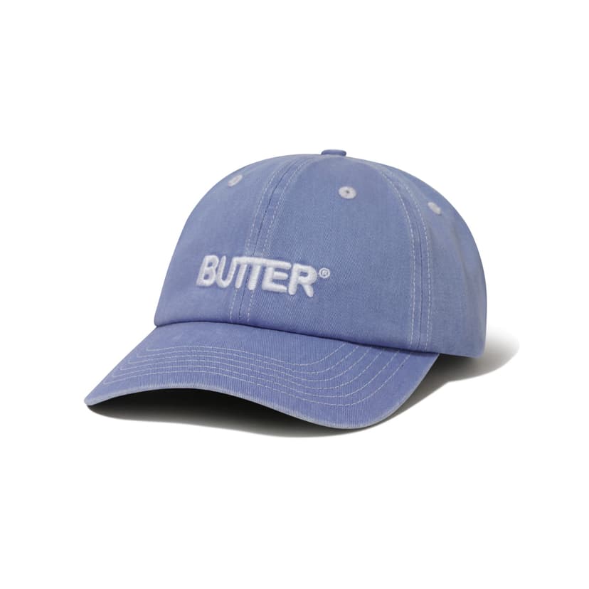 Buttergoods Rounded Logo 6 Panel Cap - washed sky