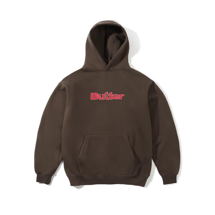 Buttergoods Smashed Logo Pulloover Hood - brown