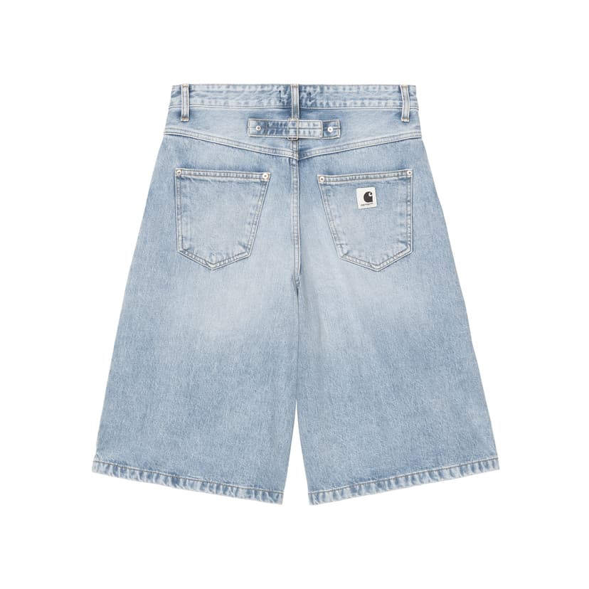 Carhartt WIP 'W' Belmont Short' - blue heavy worn bleached