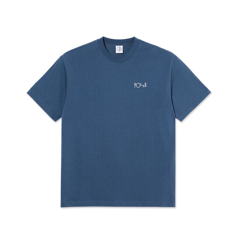 Polar Skate Co. Contrast Tee / Stroke Logo - grey blue