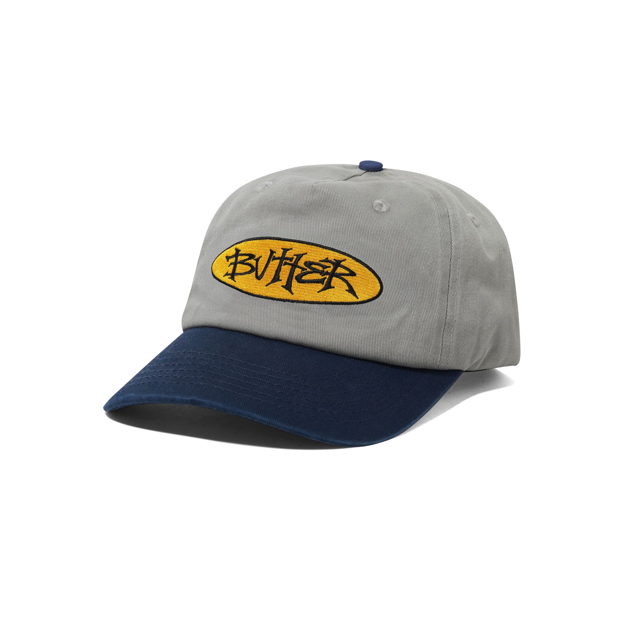 Buttergoods Tide 5 Panel Cap - washed grey / navy