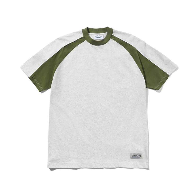 Cash Only Track Panel Tee - ash-green
