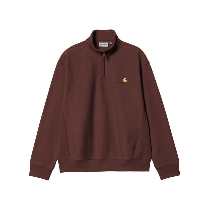 Carhartt WIP Half Zip American Script - amarone